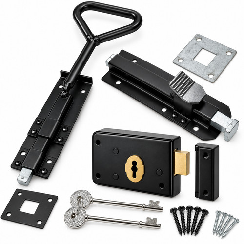 Garage barn door locking kit - barn,