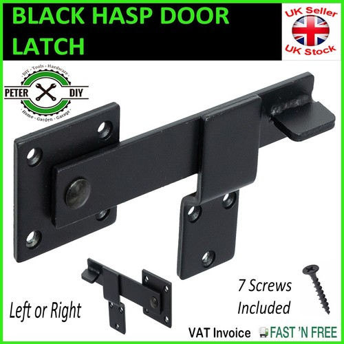 Black hasp door - black, latch